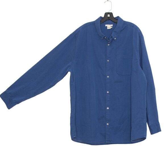 Carbon2Cobalt Shirt Pointillism Button Down Long Sleeve Preppy Classic Blue XLT - Picture 5 of 5